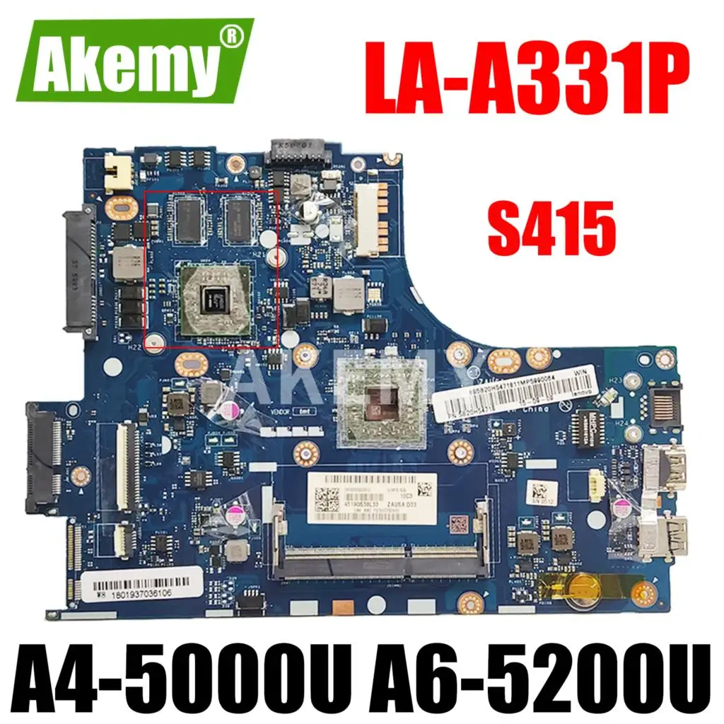 

LA-A331P Motherboard For Lenovo S415 LA-A331P Laotop Motherboard Mainboard with R5-M230 GPU E23800 A4-5000U AMD CPU