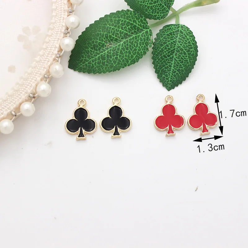 20pcs/Lot Enamel Playing Card Shape Enamel Charms KC Gold Color Tone DIY Jewelry Bracelet Earring Making Pendants