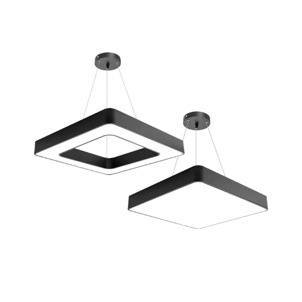 Modern Design Hall Ceiling Pendant Light 60cm 36W Wall Switch Selected Colors DIY Square Suspension LED Light for Fitness Club