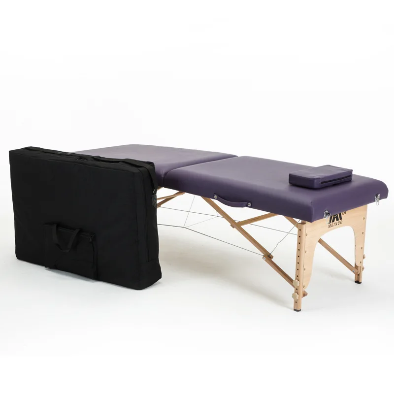 Folding Beauty Bed 180cm length 60cm width Professional Portable Spa Massage Tables Foldable with Bag Salon Furniture Wooden