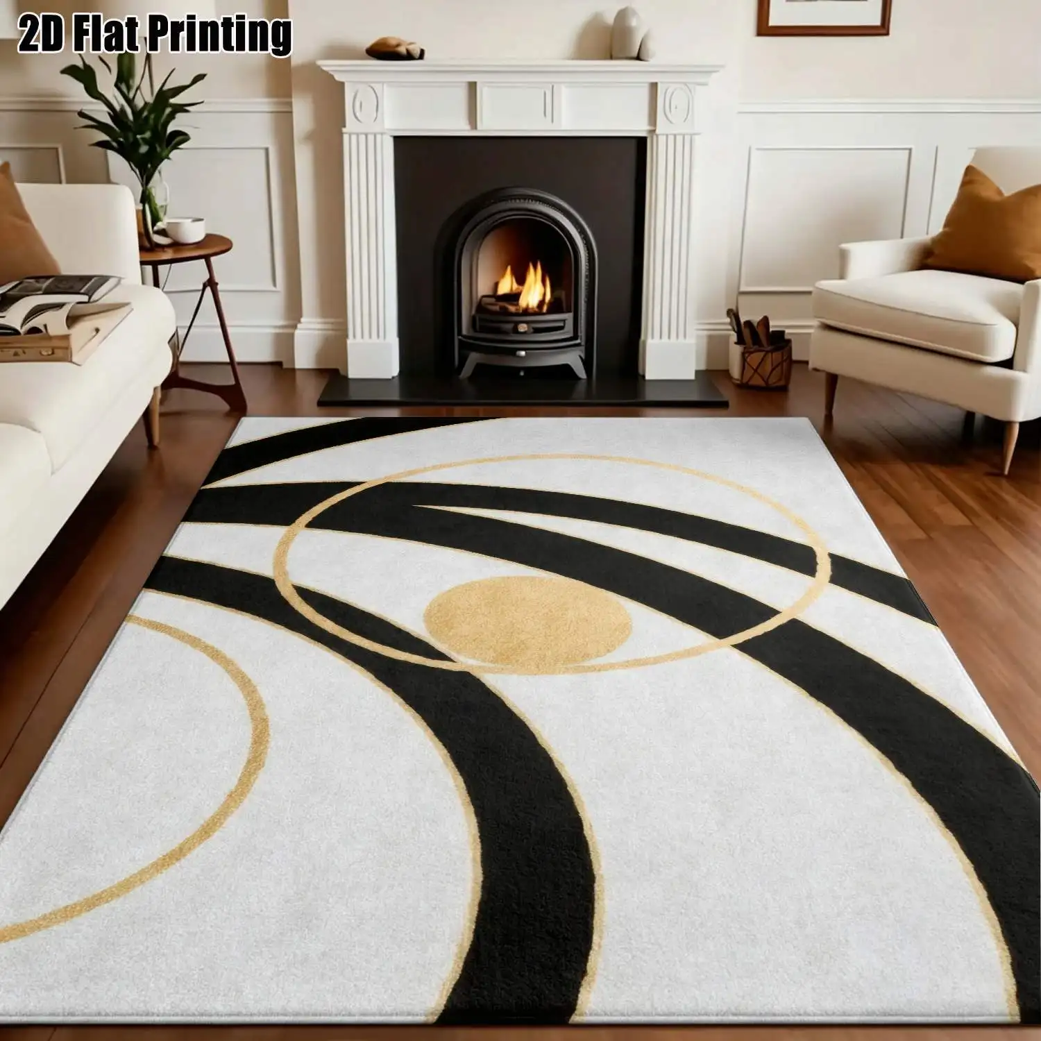 Geometric Carpet Modern Square Maze Pattern Area Rug for Living Room Farmhouse Sofa Lounge Floor Mat