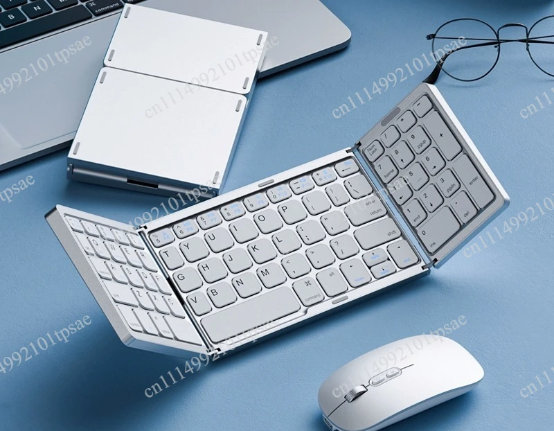 Triple Folding Keyboard Wireless Bluetooth Foldable Keyboard Suitable for Desktop Computers Notebook Kits
