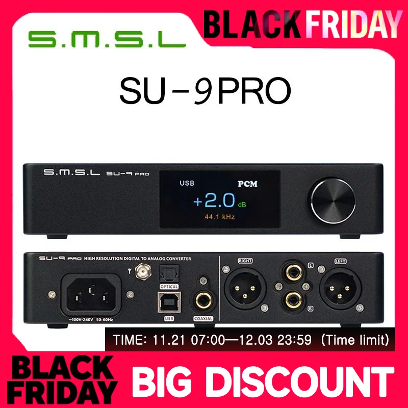 SMSL SU-9 PRO ES9039MPRO Decoder MQA&MQA-CD Bluetooth 5.0 SU9 PRO DAC XU316 768kHz/32Bit DSD512 with Remote Control SU9PRO