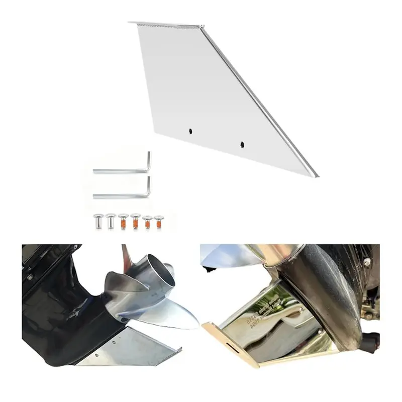 【AC77 Top !! 】For Yamaha 150-175HP 2& 4 Stroke 1984-Present Boat Tail Fin Protector Cover- Stainless Steel Skeg Guard Fix