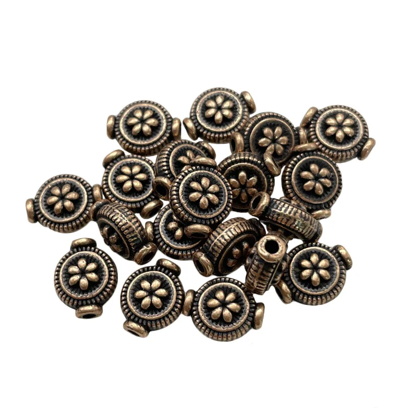 Perforated Amulet Flower-Shaped Ethnic Gasket DIY Handmade Bracelet Necklace Spacer Jewelry Connector Making Alloy Accessories