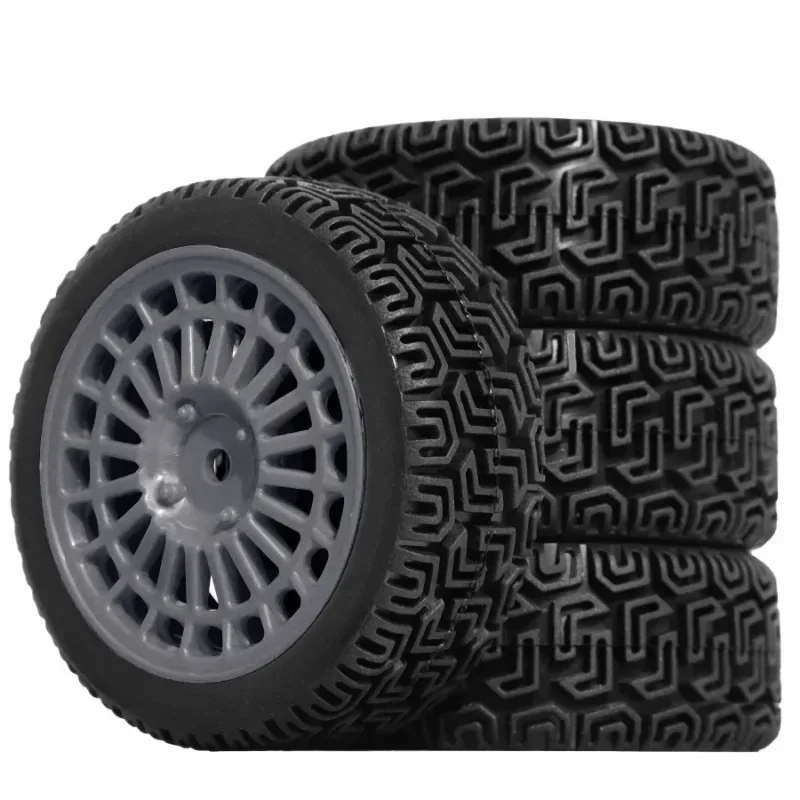 1/10 68mm Rally Tires Set for Tamiya TT01/XV02 WLtoys 144001 Off-Road Tread Unassembled Nylon Wheels (4pcs) Multi-Color Options