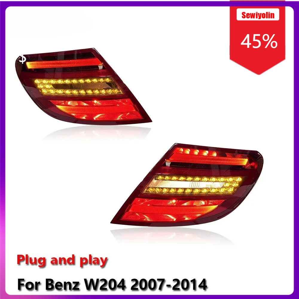 

Sewiyolin Car LED Lamp Tail Light Assemblies For Benz W204 2007-2014 Auto Fog DRL Brake Turn Signal Lamp Plug and Play