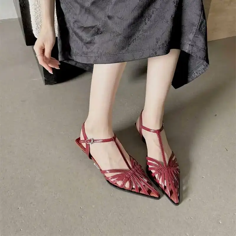 Bailamos Summer Heels Women Sandal Fashion New Brand Gold Narrow Band Ladies Slingback Shoes Ankle Srtrap Dress Slides Mujer