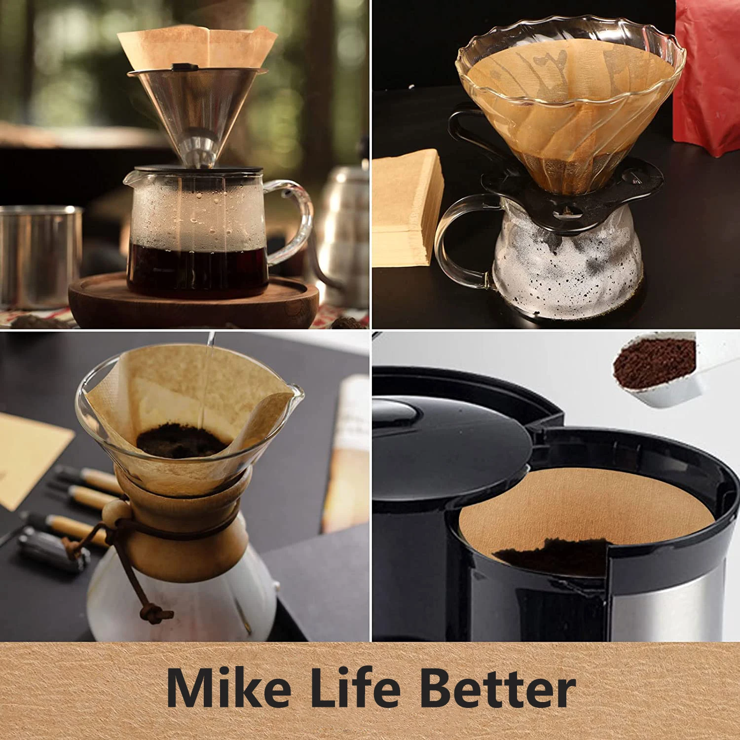 Cone Coffee Filters, 100 Count 1-4 Cups Unbleached Natural Brown V02  Disposable Coffee Filter Paper - AliExpress 15