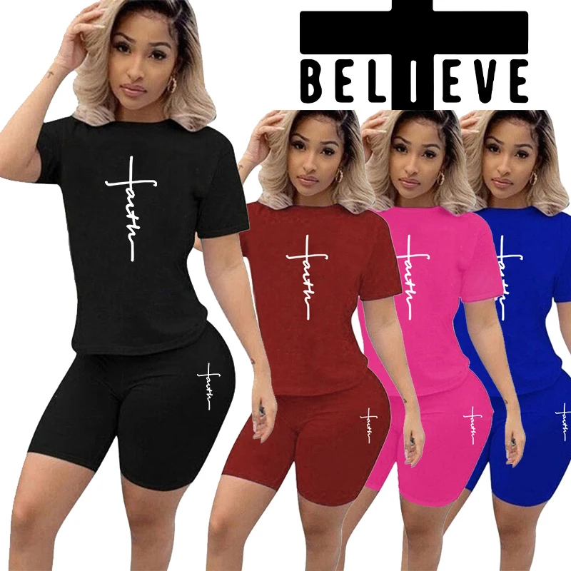 Womens Sexy Skinny T-shirt and Shorts Sets 2 Piece Outfits Tracksuit Jogging Suits