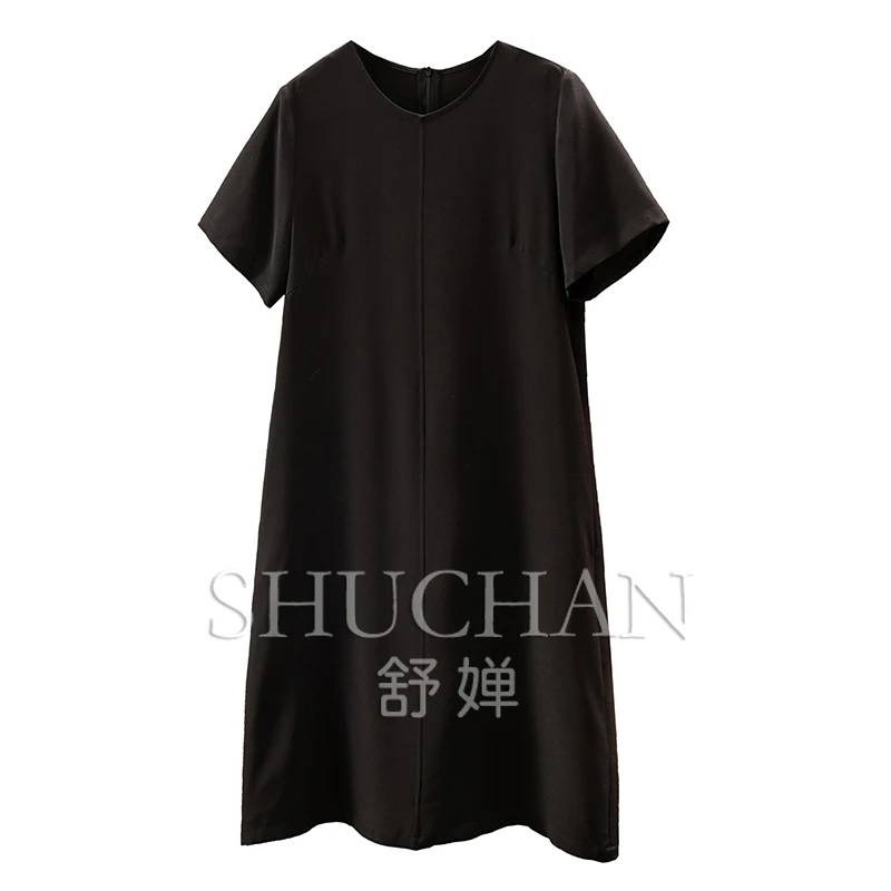

Simplified Heavy Natural Silk Short Sleeve Dress Women's 47B5 Office Lady Wedding Dresses for Women Vestidos De Fiesta