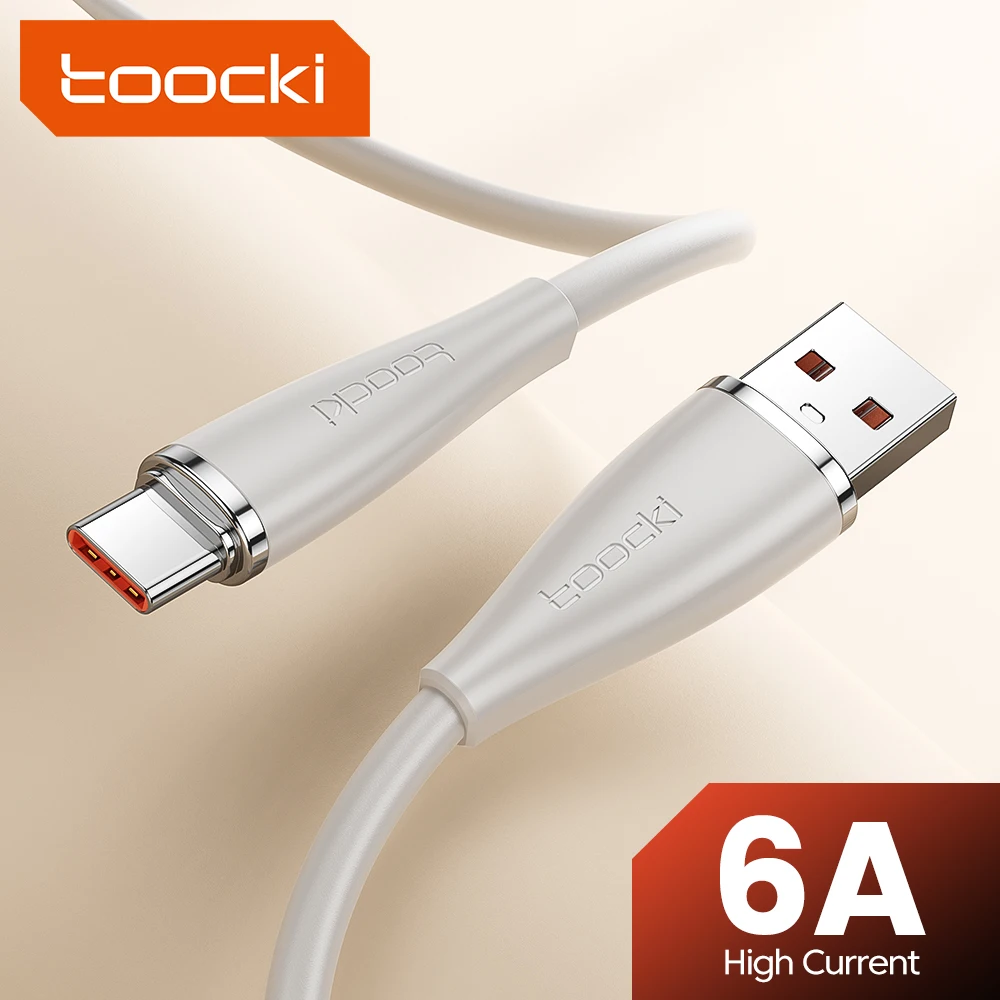 Toocki PD 100 W USB-zu-Typ-C-Kabel 6 A Hochstrom-Schnellladung für Huawei Mate 60 P70 Samsung S24 25 Xiaomi 14 15 Kopfhörerkabel