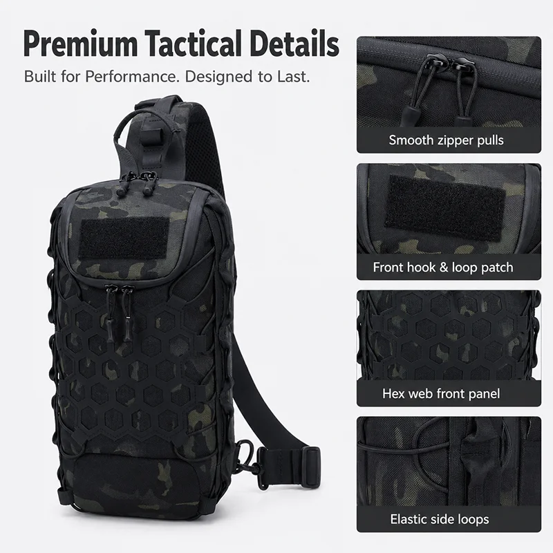 กระเป๋าสะพายข้างแบบยุทธวิธีสำห - Sling Backpack Shoulder บทวิจารณ์และราคา