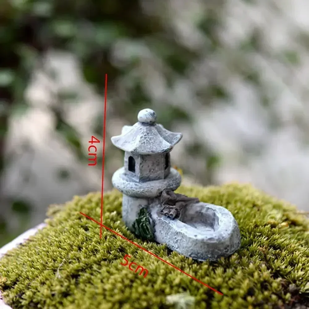 برج حمام سباحة اصطناعي عتيق منزل مصغر لحديقة الجنية منظر طبيعي صغير ديكور مكتب منزلي مجموعة يدوية مصغرة #6