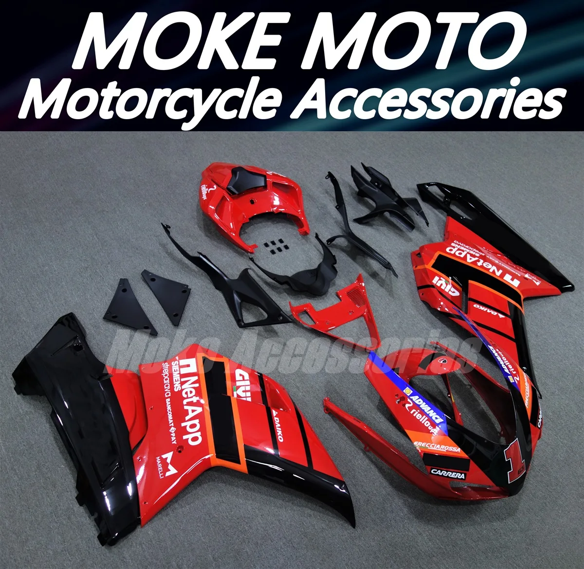 Motorcycle Fairings Kit Fit For 848 1098 1198 2007-2012 Bodywork Set Abs Injection Black White Red