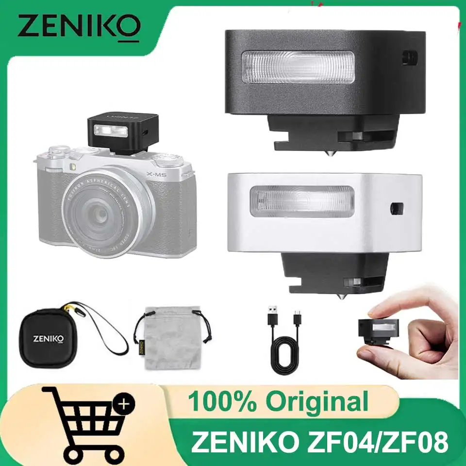 

ZENIKO ZF04 ZF08 Сверхлегкая мини-вспышка для камеры, универсальное крепление для горячего башмака для зеркальной камеры Sony Canon Nikon Panasonic Olympus