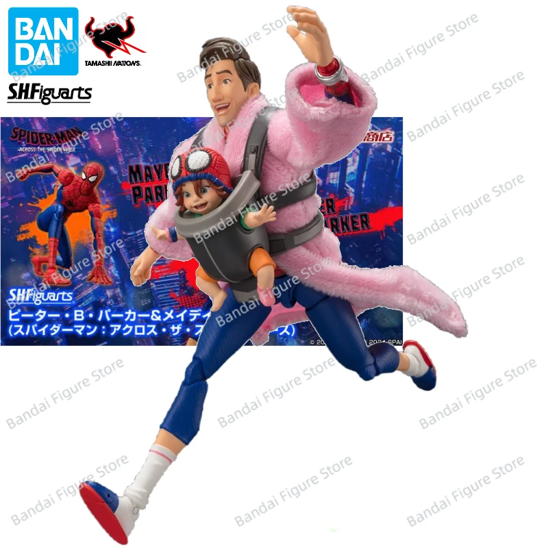 Bandai S.H.Figuarts SHF Peter B.Parker&Mayday Parker Spider-Man: Across The Spider-Verse Animation Action Figure Model Toy