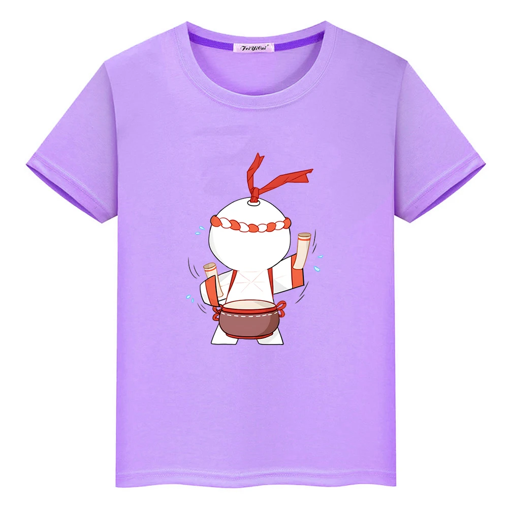 

Onmyoji Cute Paperman Printing T-shirt 100% Cotton High Quality Summer Tees Kawaii Boys and Girls Comfortable Tshirt Soft O-neck