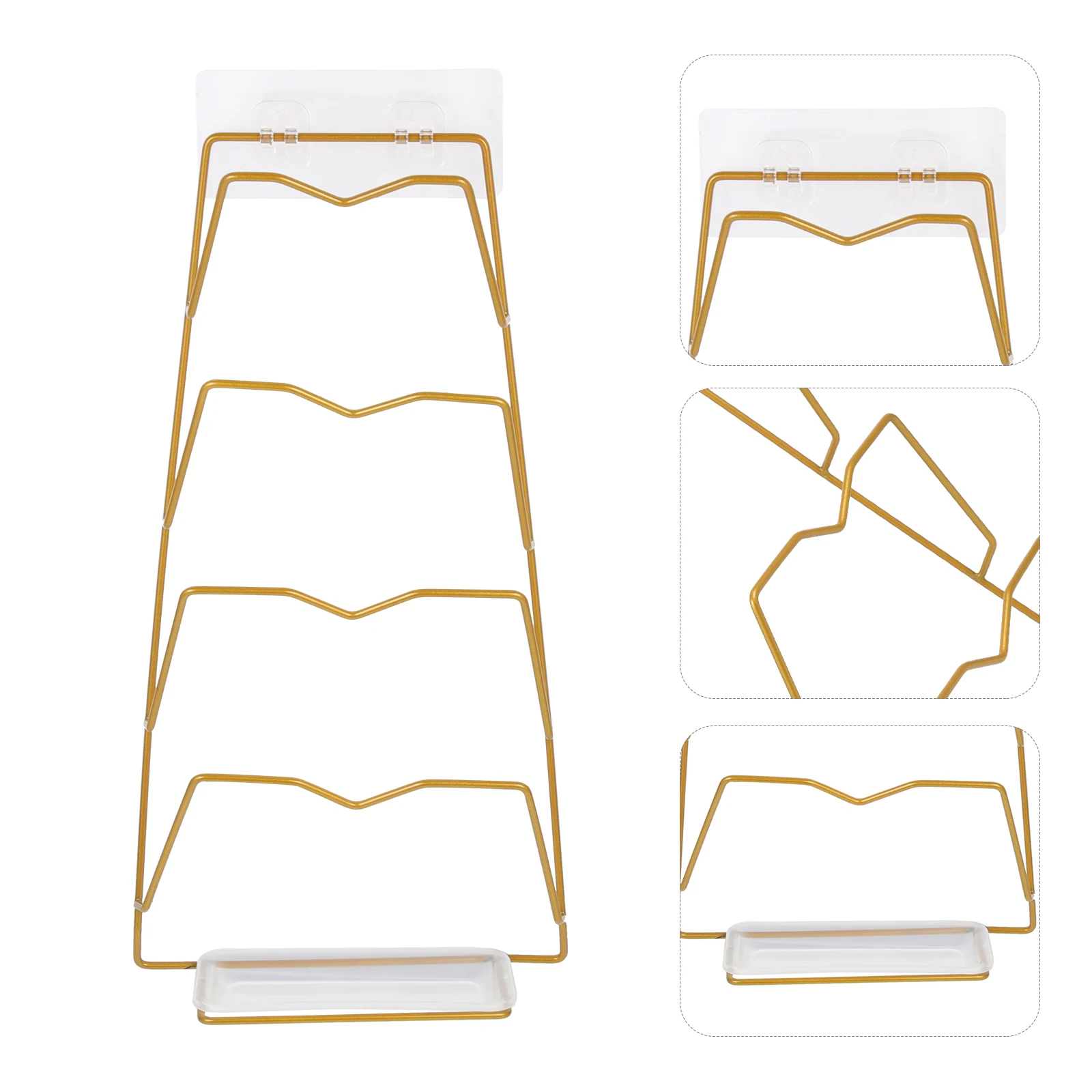 

1 set 1 Set Wall-Mounted Pot Lid Rack Household Lid Holder Sturdy Iron Wear-Resistant Convenient Storage Rack For Kitchen