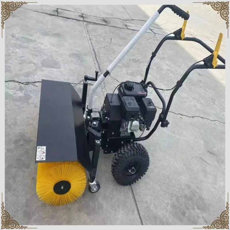 Car roller brush snow sweeper small hand push 15 horsepower road sweeper