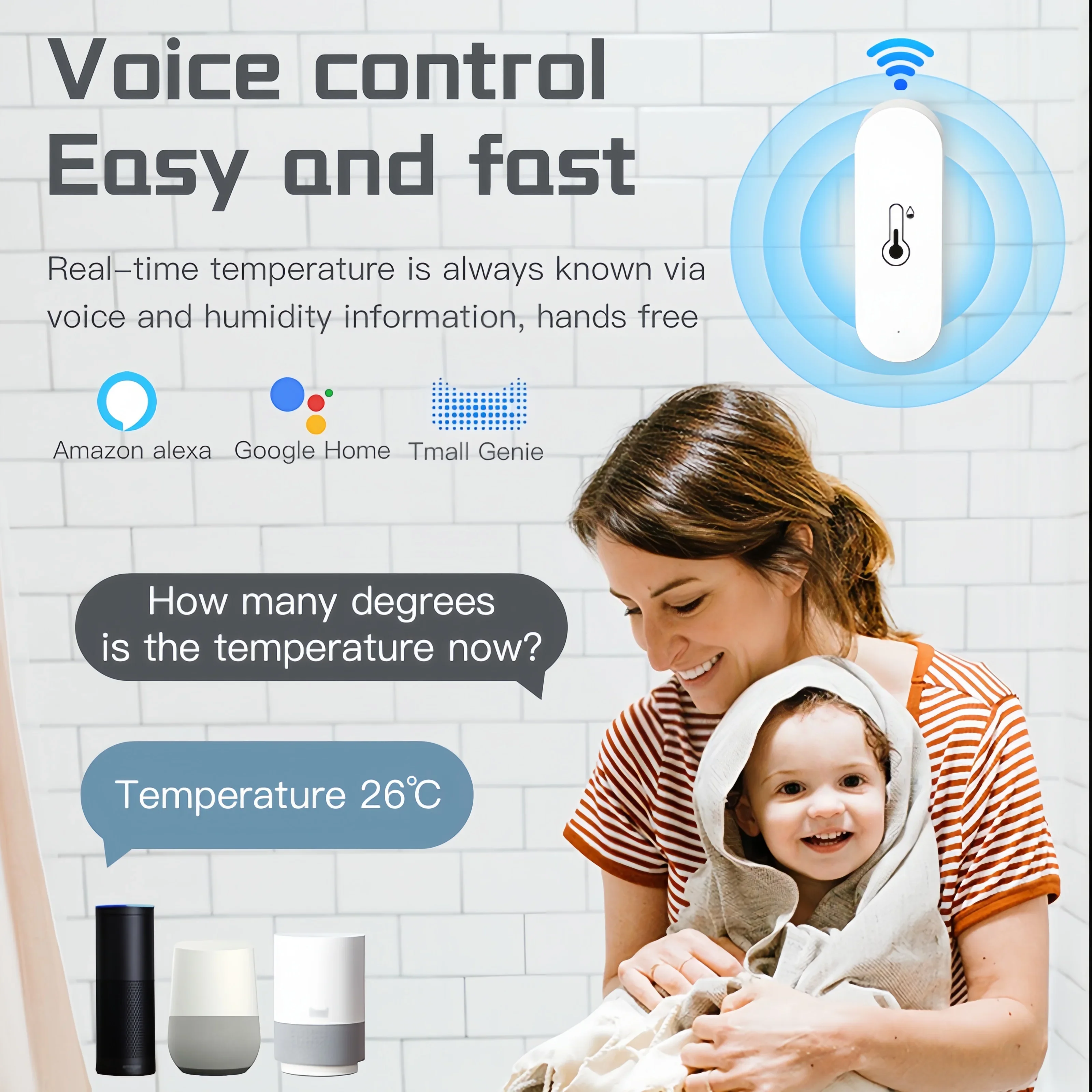 Tuya Zigbee temperature humidity sensor APP Remote Monitor For Smart Home SmartLife WorkWith Alexa Google Assistant Yandex Alice