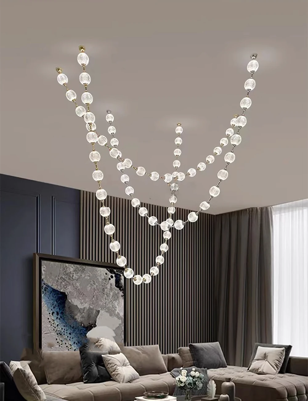 Pearl Necklace Design LED Dimmable Chandelier Balls