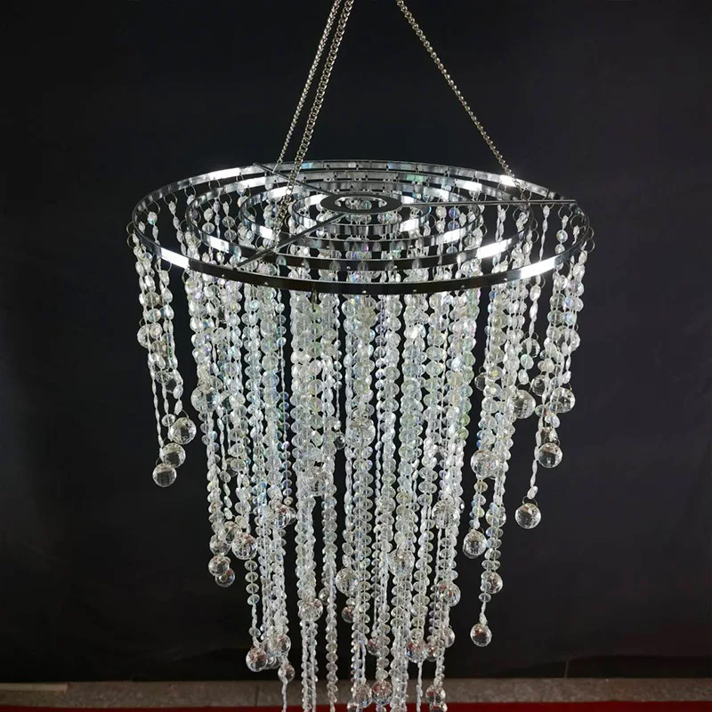 Retro romantic branch acrylic beaded single-headed chandelier light luxury wedding chandelier decoration