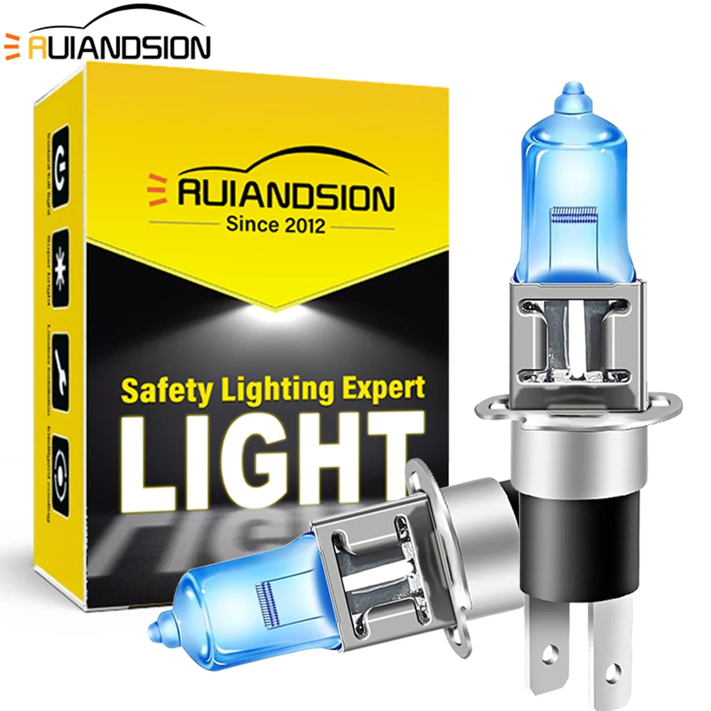 2 uds H3C H3 H7 HID Xenon 100W 12V faro halógeno luz antiniebla bombillas de coche lámpara halógena bombilla de repuesto de faro de coche 6000K 4300K