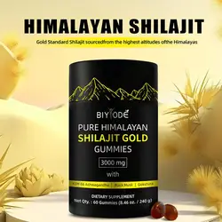 BIYODE 3000mg Himalayan Shilajit Resin Gummies Energy Boost Help With Muscle Recovery Reduce Fatiguesupplement Vegetarian