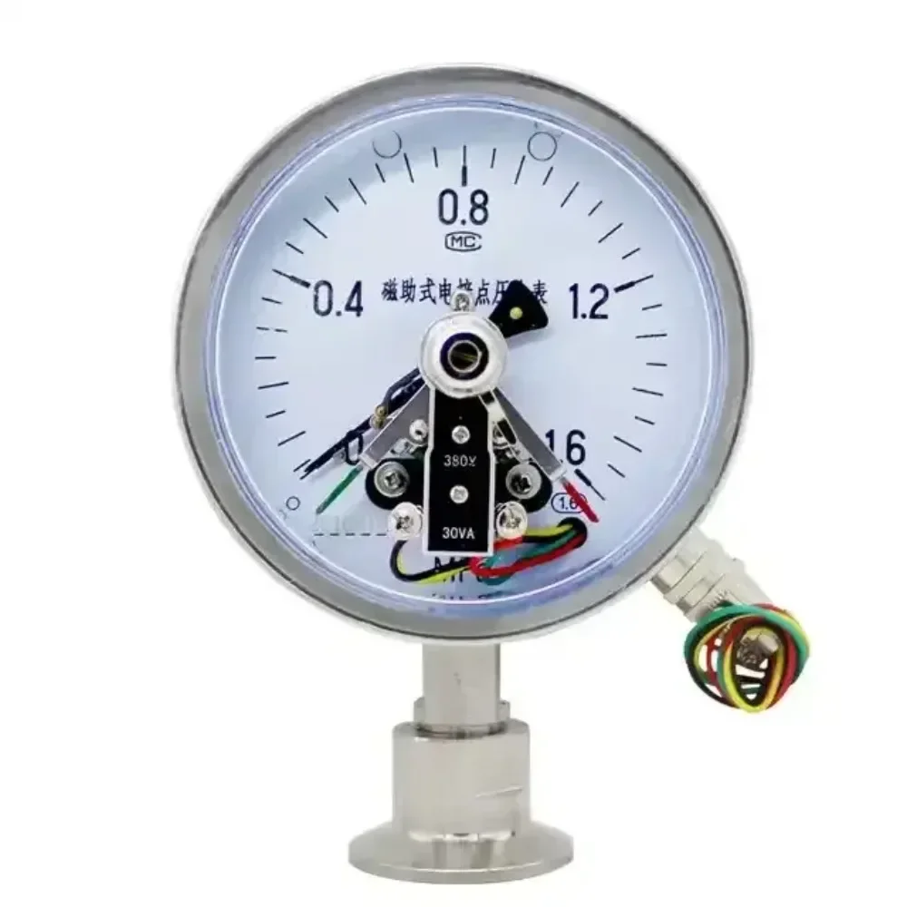 Sanitary Diaphragm Contact Pressure Gauge Stainless Steel Shockproof Quick Installation Clamp Type