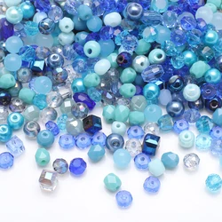 100Pcs/Lot 6mm Mixed Faceted Glass Round Loose Spacer Beads Crystal Glass Pearl Crafts for Jewelry Making DIY Bracelet Earings