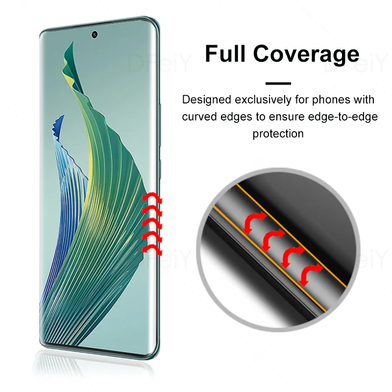 Tempered Glass Film Full Screen Glue For Magic 5 Lite UV Screen Protector For Honor Magic5 Lite  Full Cover UV Glass