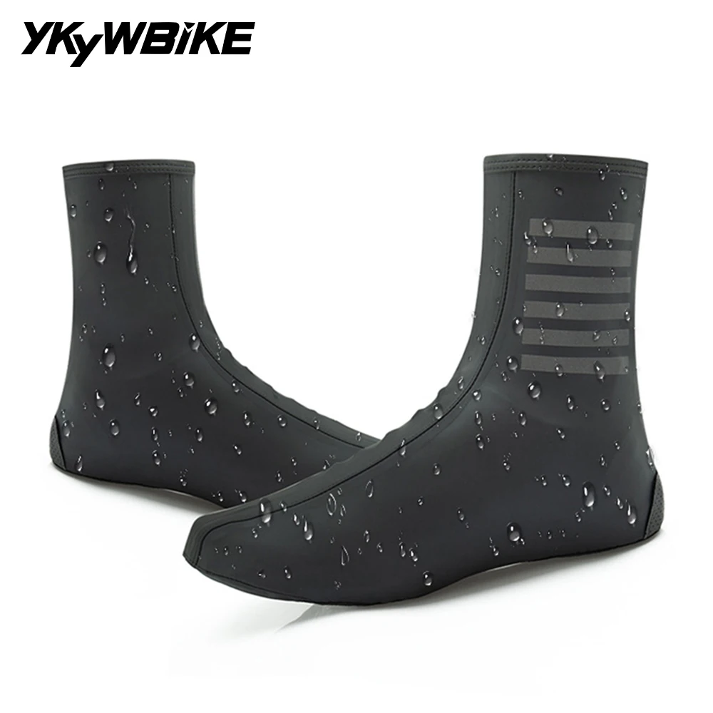 YKYWBIKE Waterproof Cycling Overshoes Bicycle Shoes Covers Cycling Reflective Windproof MTB Road Keep Warm Bike Lock Protector