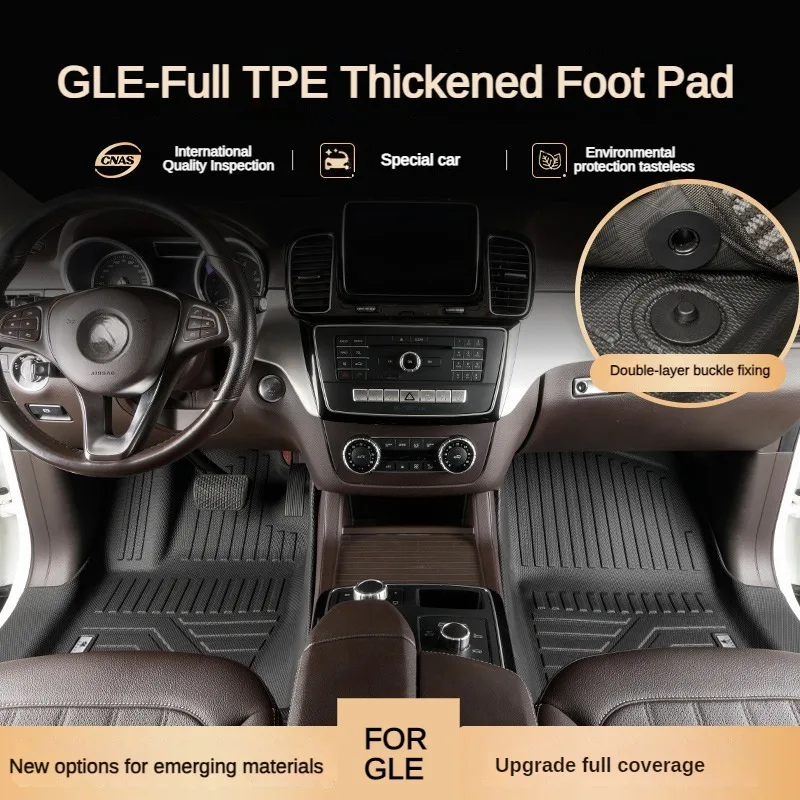 TPE Floor Mats For Mercedes Benz 2015-2025 GLE 300/d 320 350 400 450/d 4MATIC AMG 53 63S Coupe SUV Full Coverage Waterproof