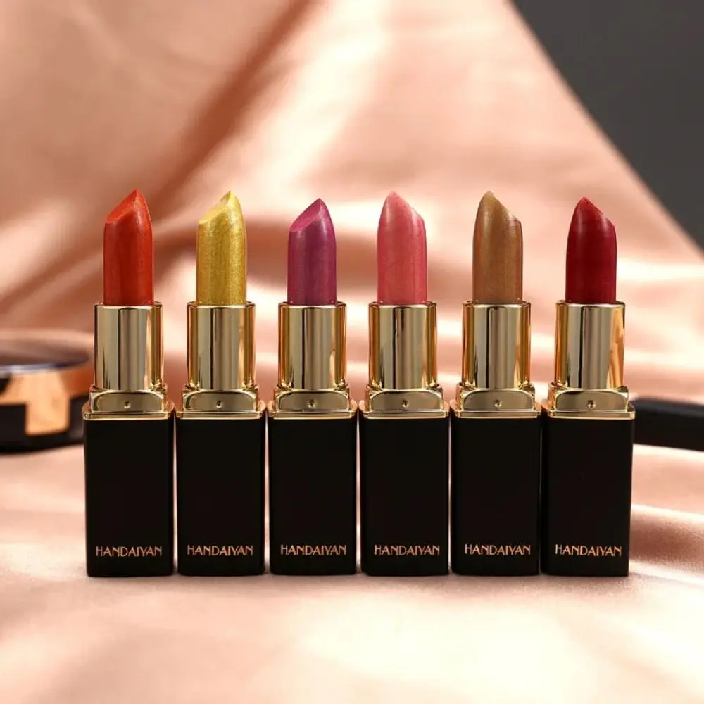 New 9 Colors Golden Glitter Lipstick Change Color Waterproof Matte Velvet Lipstick Non-Fade Long Lasting Lip Gloss Makeup