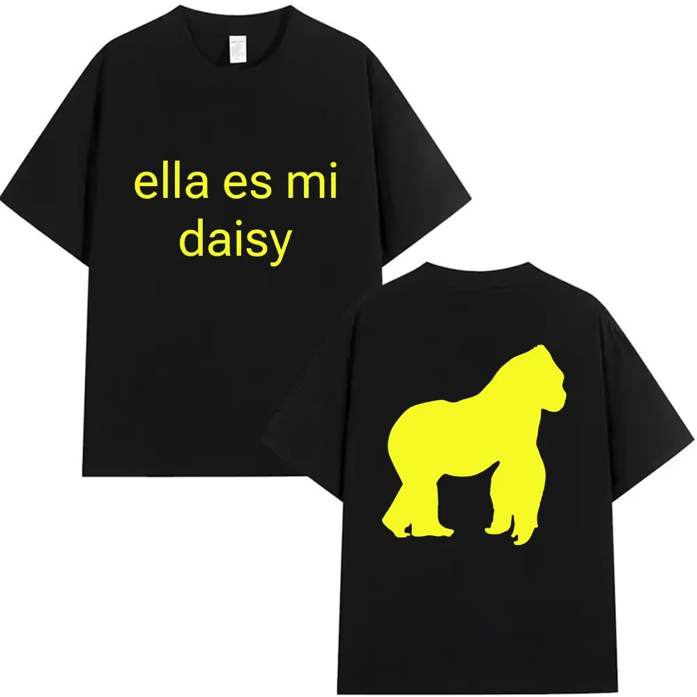 2026 Summer Rapper Rusowsky Ella Es Mi Daisy Tour Men Women Vintage Harajuku Fashion Oversized Cotton T-shirt Streetwear Y2k