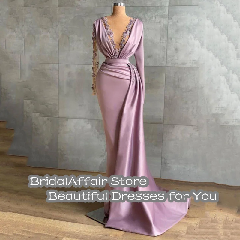 Bridalaffair Arabische Dubai Mermaid Prom Jurken 2022 Strapless Lange Stain Elegante Avondjurk Side Split Party Jurken