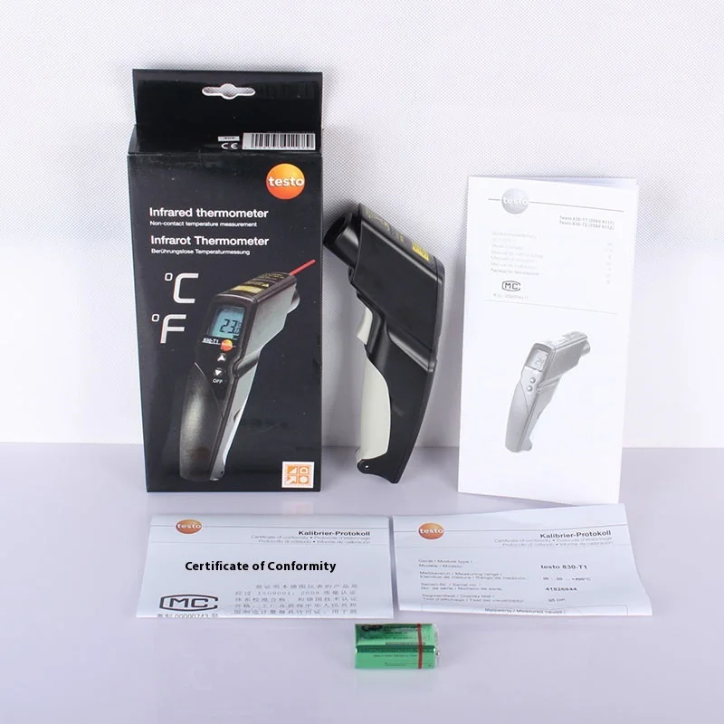 Testo ألمانيا ميزان الحرارة المحمول Testo830-T1 الصناعية مسدس درجة الحرارة بالأشعة تحت الحمراء الرقمية ABS المواد ODM OEM مخصص