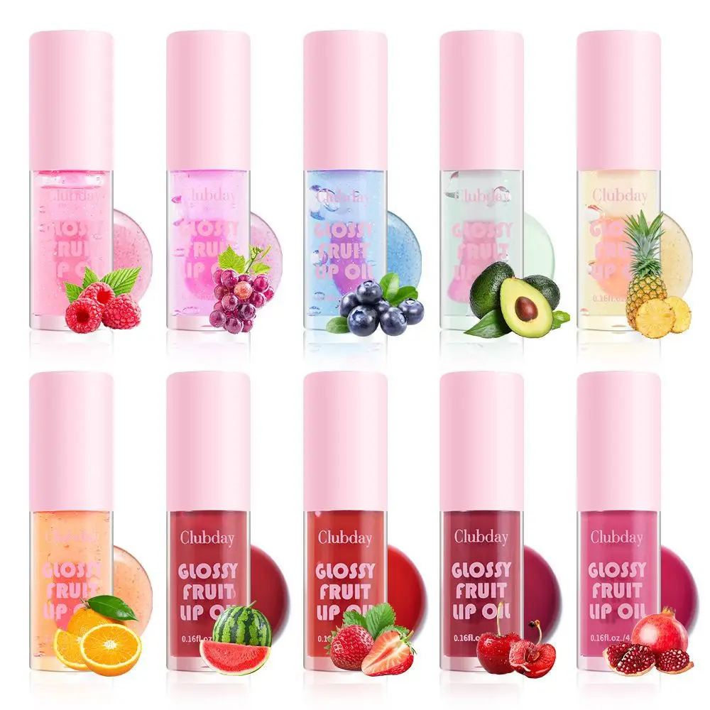 Brilho labial de frutas de longa duração, fórmula hidratante, uso de longa duração, acabamento brilhante não pegajoso para lábios suculentos e carnosos, uso diário, beleza