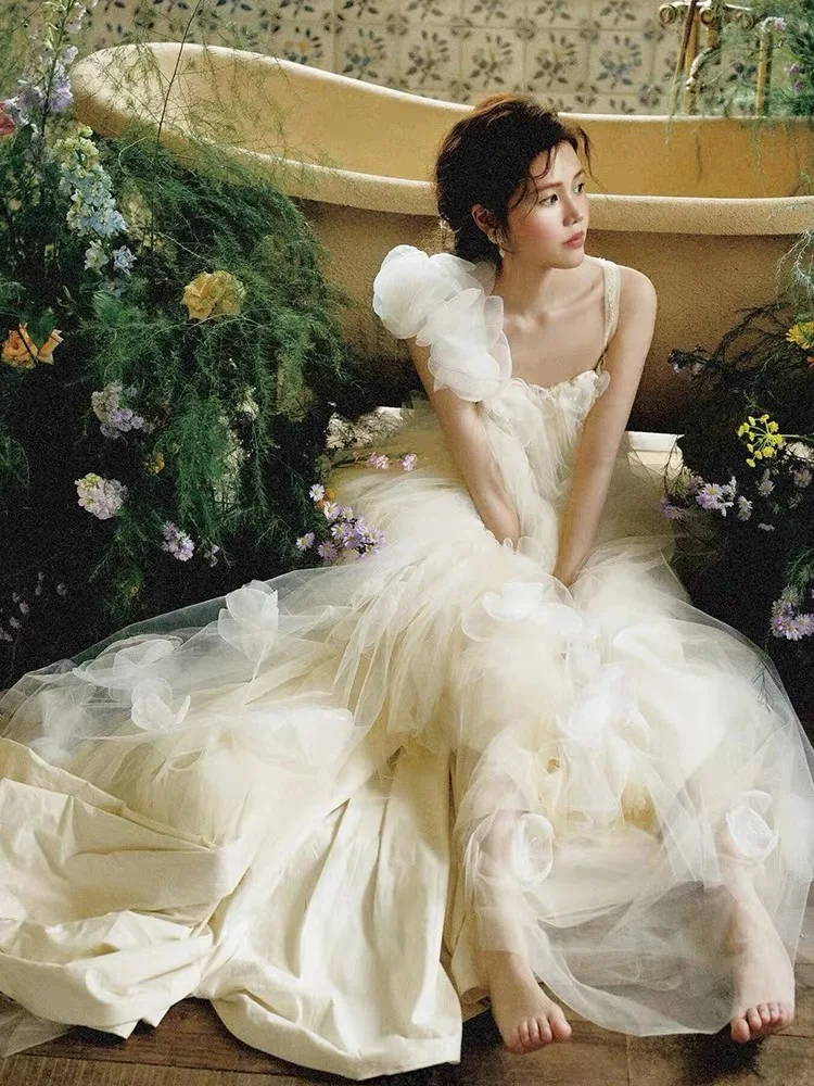 

Легкое свадебное платье для полных женщин: винтажное свадебное платье с вуалью и бретельками, милое миди-платье с завышенной талией для помолвки