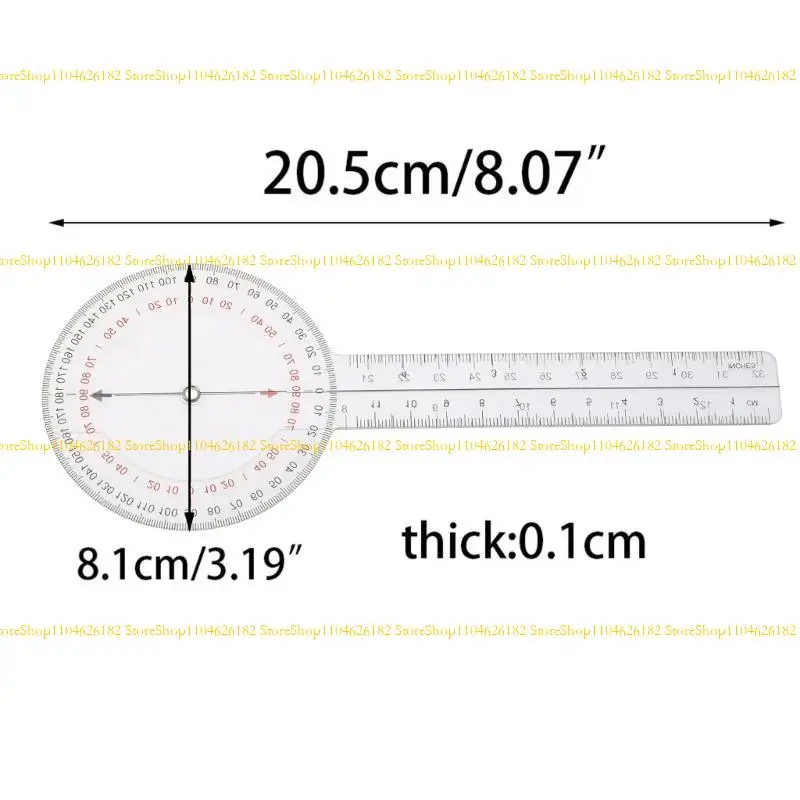 

Q2Q4 Orthopedic Ruler Plastic 360 Degree Goniometer Medical Ruler Tape
