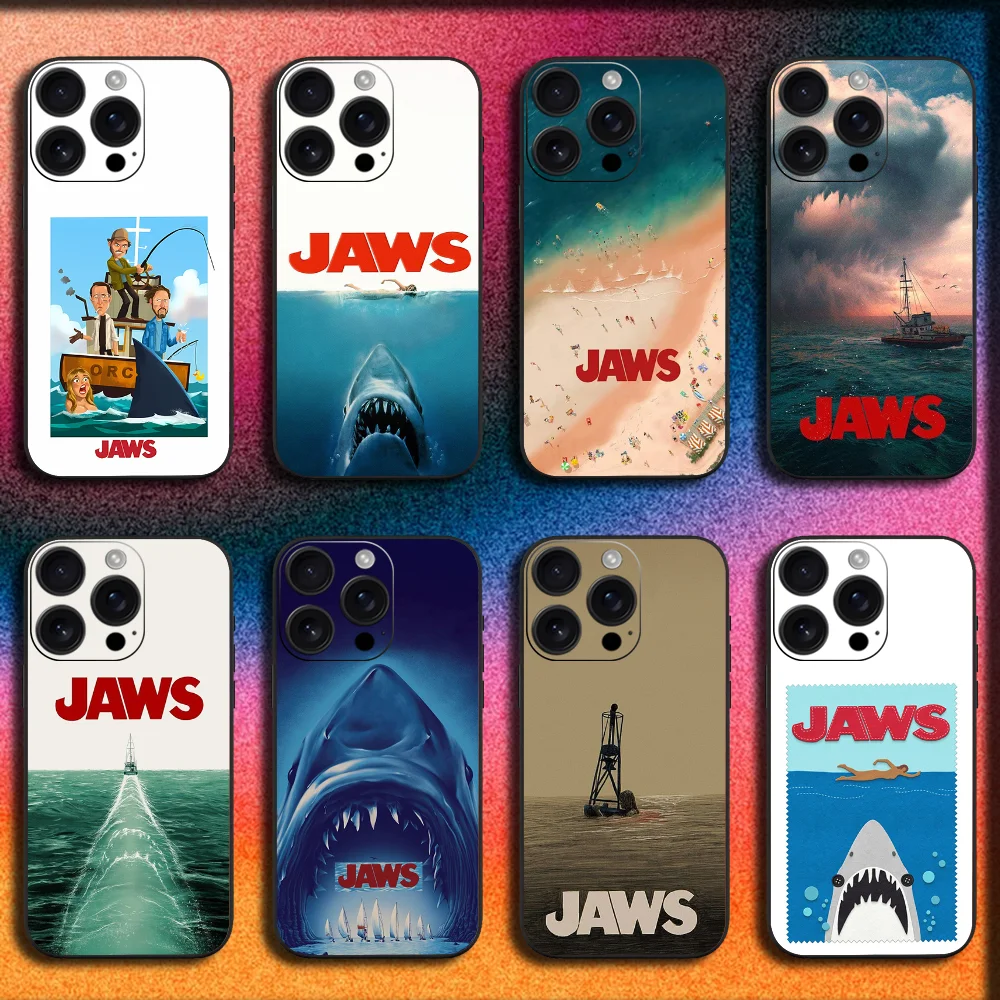 

Film Movie J-Jaws Phone Case For iPhone 16,15,14,13,12,11,Pro,XS,Max,XR,Plus,E,Mini Soft Black Cover