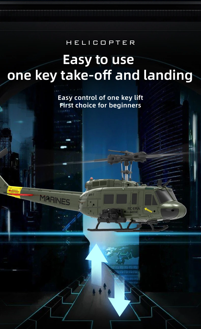 C032 RC Helicopter 2.4G 6-Aixs Gyroscope 6CH Altitude Hold Optical Flow Brushless Remote Control Helicopter Toys