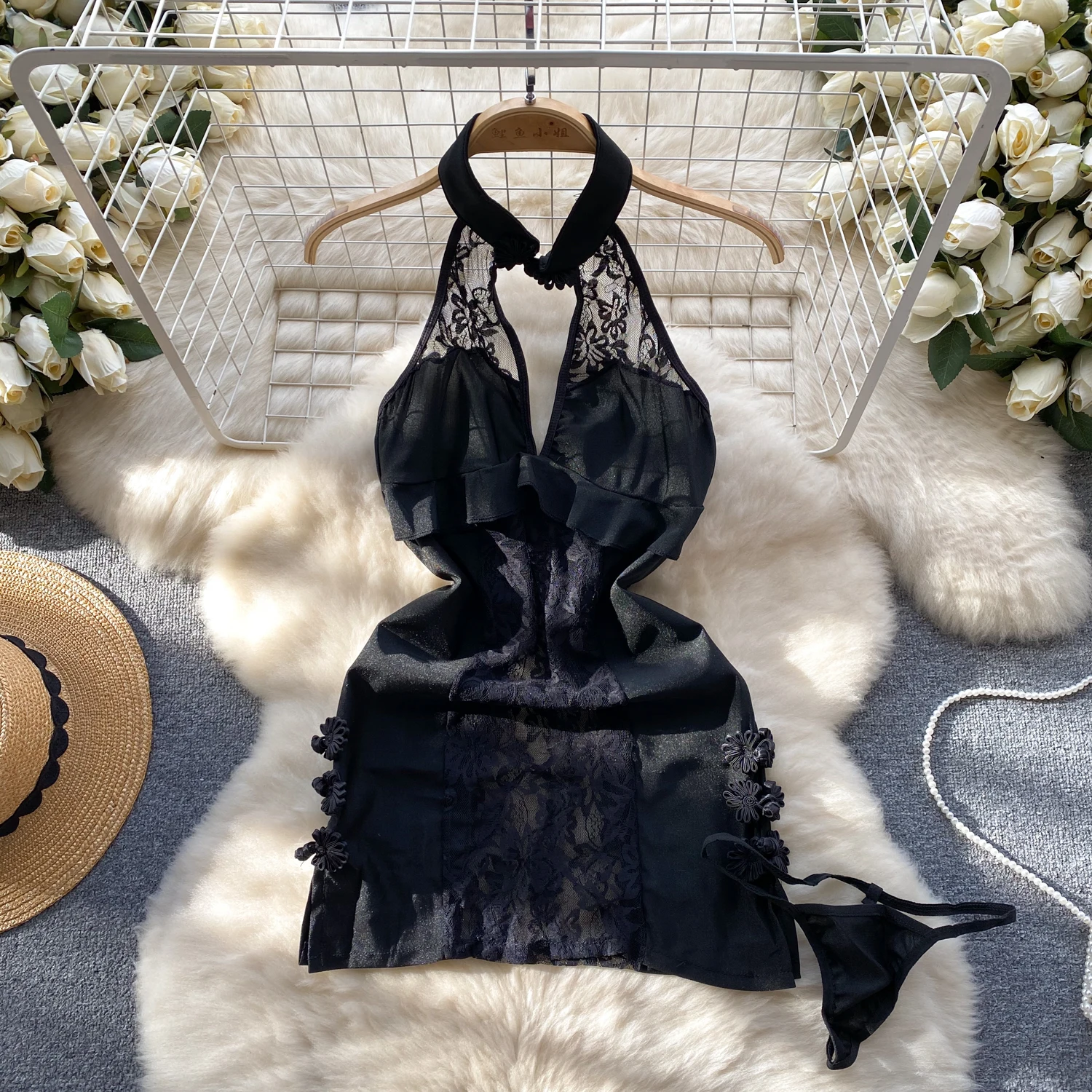 بدلة للجسم مثيرة بأشرطة سوداء بدون أكمام من الجلد النحيف للنساء ملابس نوم للنادي ملابس خروج كوسبلاي بلوزات رائعة #4