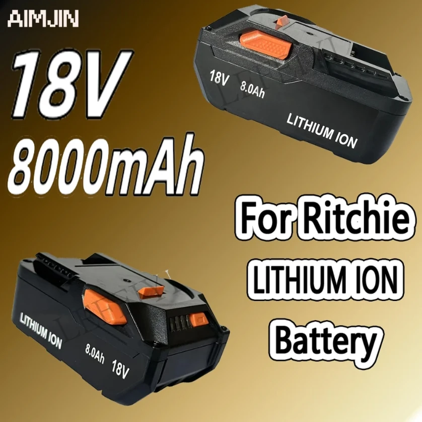 

18V 8000mAh Rechargeable Lithium-ion Battery For AEG Ritchie RIDGID for Power Tool Battery Replacement