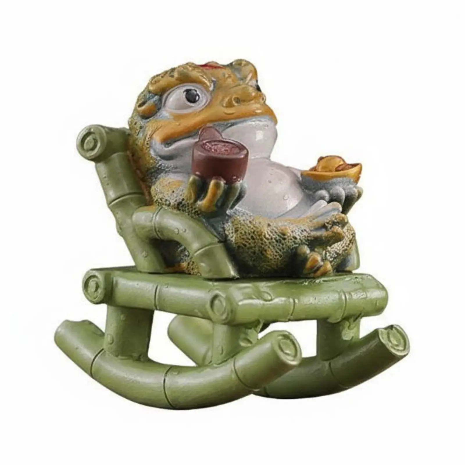 Cartoon Style Resin Toad Figurine Color Shift Tea Pet for Home Office Shelf