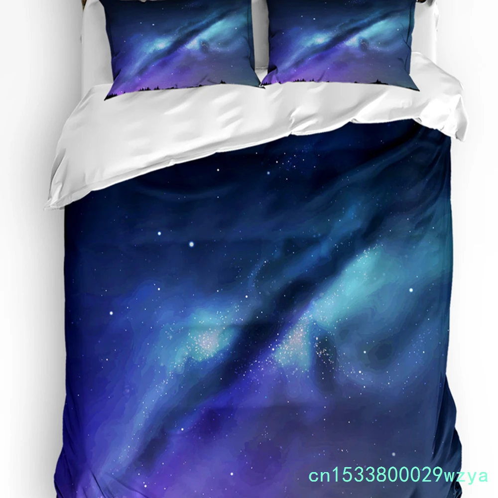 3pcs Bedding Set Star Galaxy Starry Sky Home Textile Duvet Cover Pillow Case Boy Kid Teen Girl Bedding Covers Set