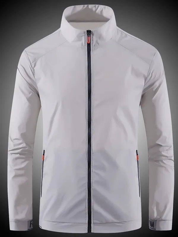 ملابس رجالية رفيعة للغاية من الحرير الجليدي بياقة واقفة للحماية من الشمس، ملابس صيفية للحماية من الأشعة فوق البنفسجية في الهواء الطلق، فضفاضة...