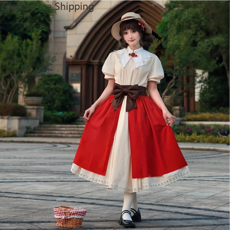 

Cute Anime Character Cosplay Cherry Blossom Princess Dress Lolita Maid Outfit Full Set Cosplay Costume Girl Birthday Party Gown