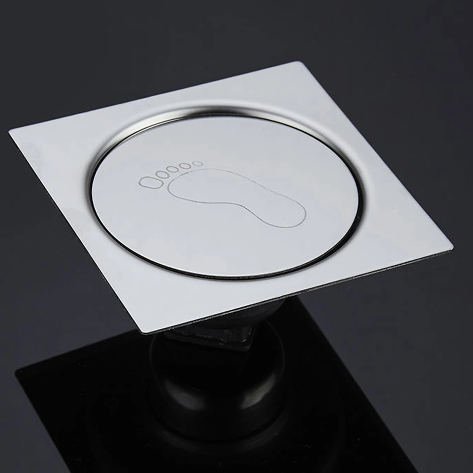 Anti-Odor Floor Drain Stainless Steel Square Foot Bounce-Type Insect-Proof for Bathroom Kitchen 3.5 and 5 Inch
